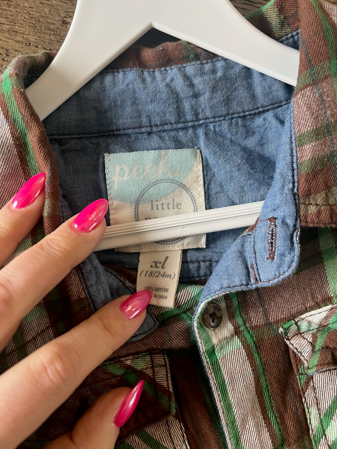 Peek Brown/Green Plaid Button Down