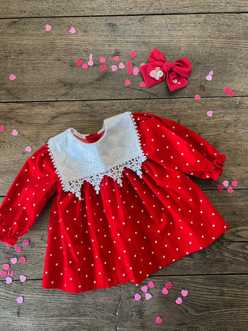 Vintage Jo Lene Red Heart  Dress