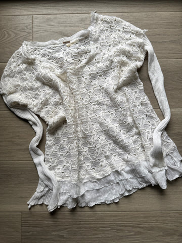 Free People White Knit Top