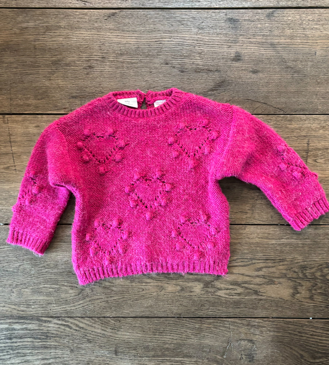 Zara Hot Pink Heart Sweater