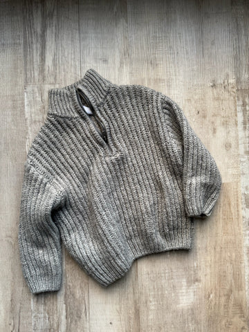 Zara Grey Half Zip Sweater
