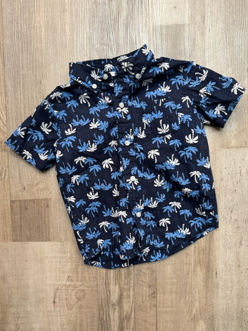 Janie & Jack Blue Palm Tree Button Down