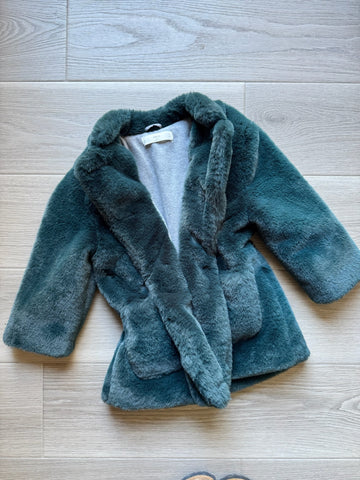 MNG Green Fur Coat