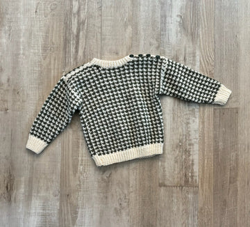 Handmade Knit Plaid Sweater