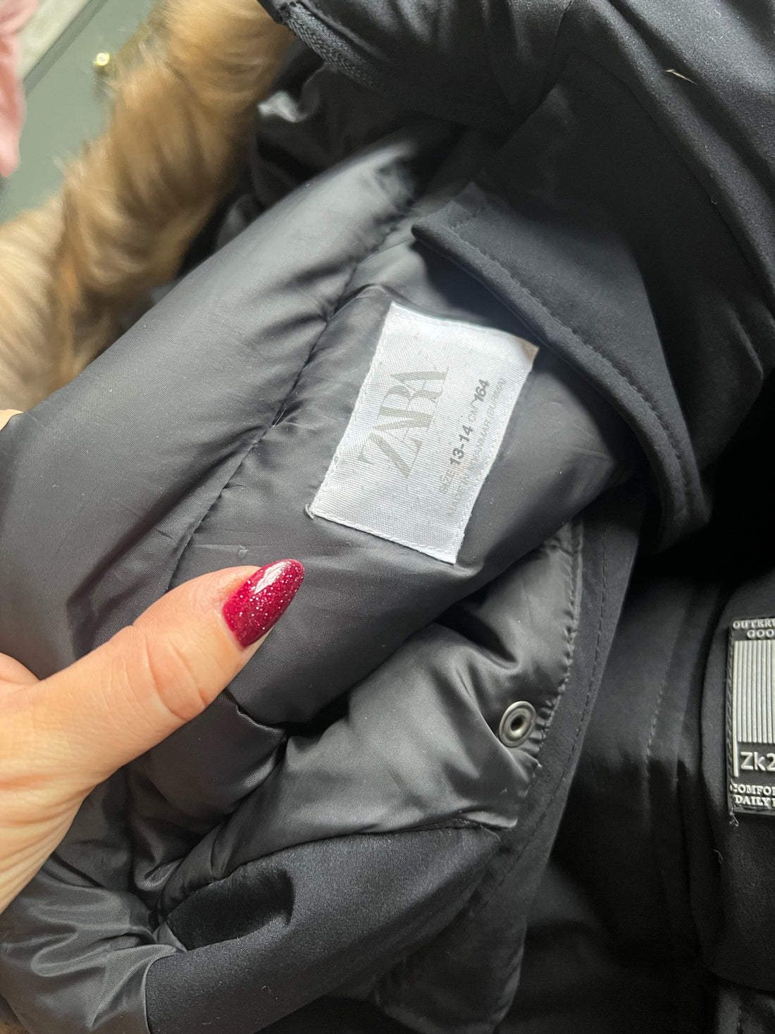 Zara Black Down Coat