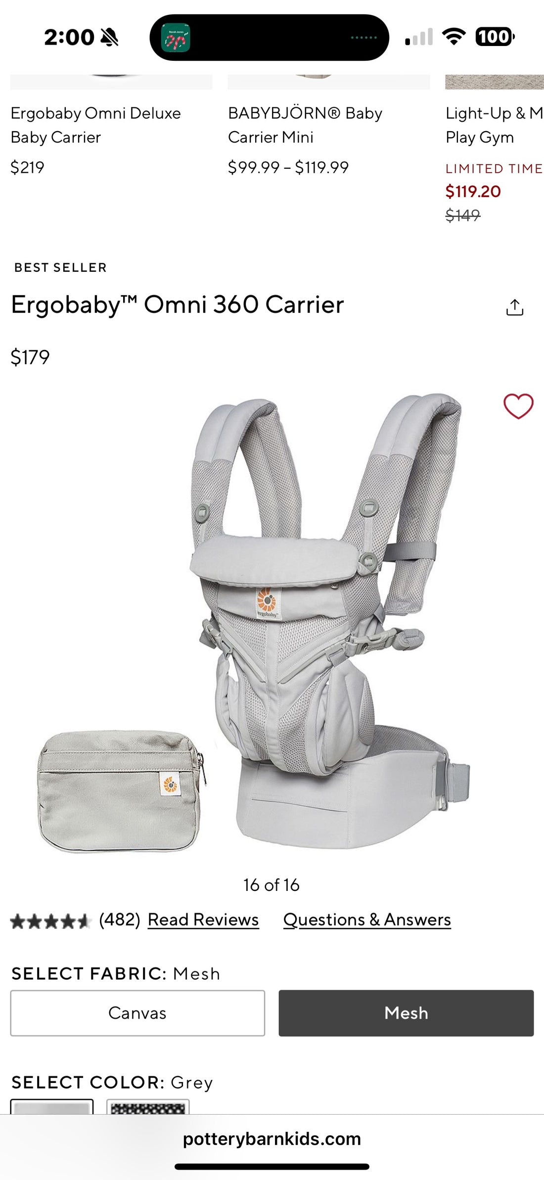 Organic Ergo Baby Carrier NEW