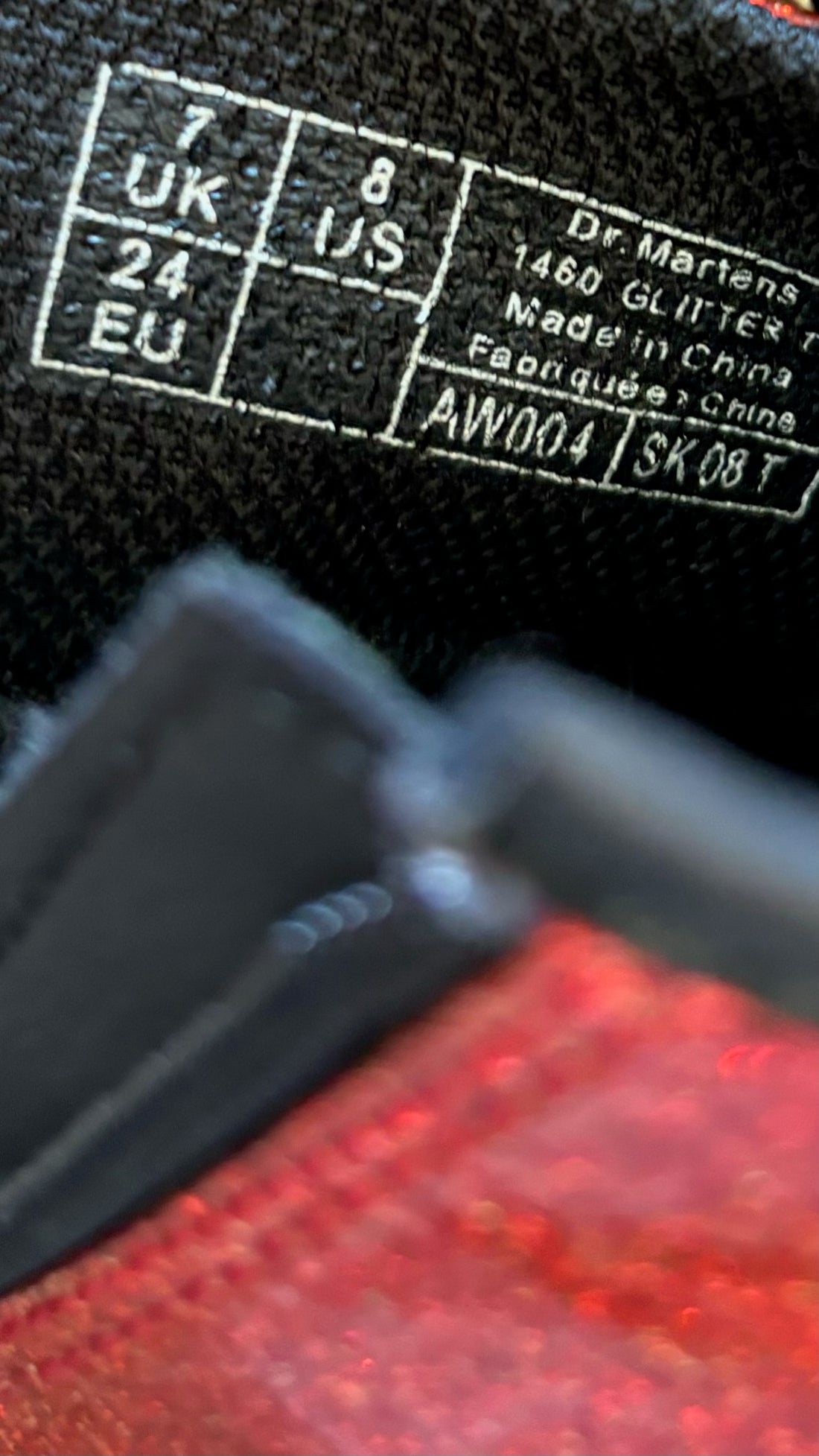 Dr Marten Red Sparkle Boots