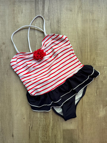 Janie & Jack Red Striped Swimsuit