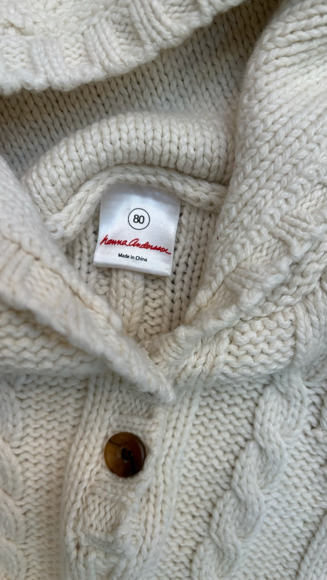 Hanna Andersson Cream Knit Romper