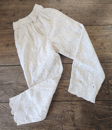 Zara White Eyelet Pants