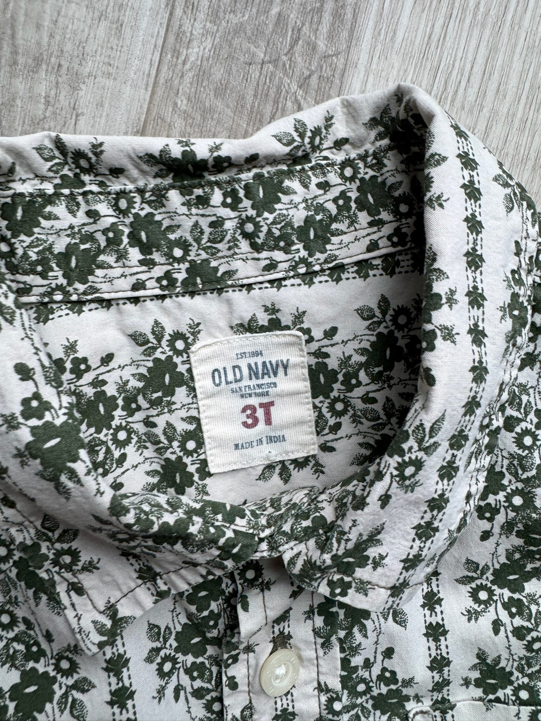 Old Navy Vintage Green Floral Button Down
