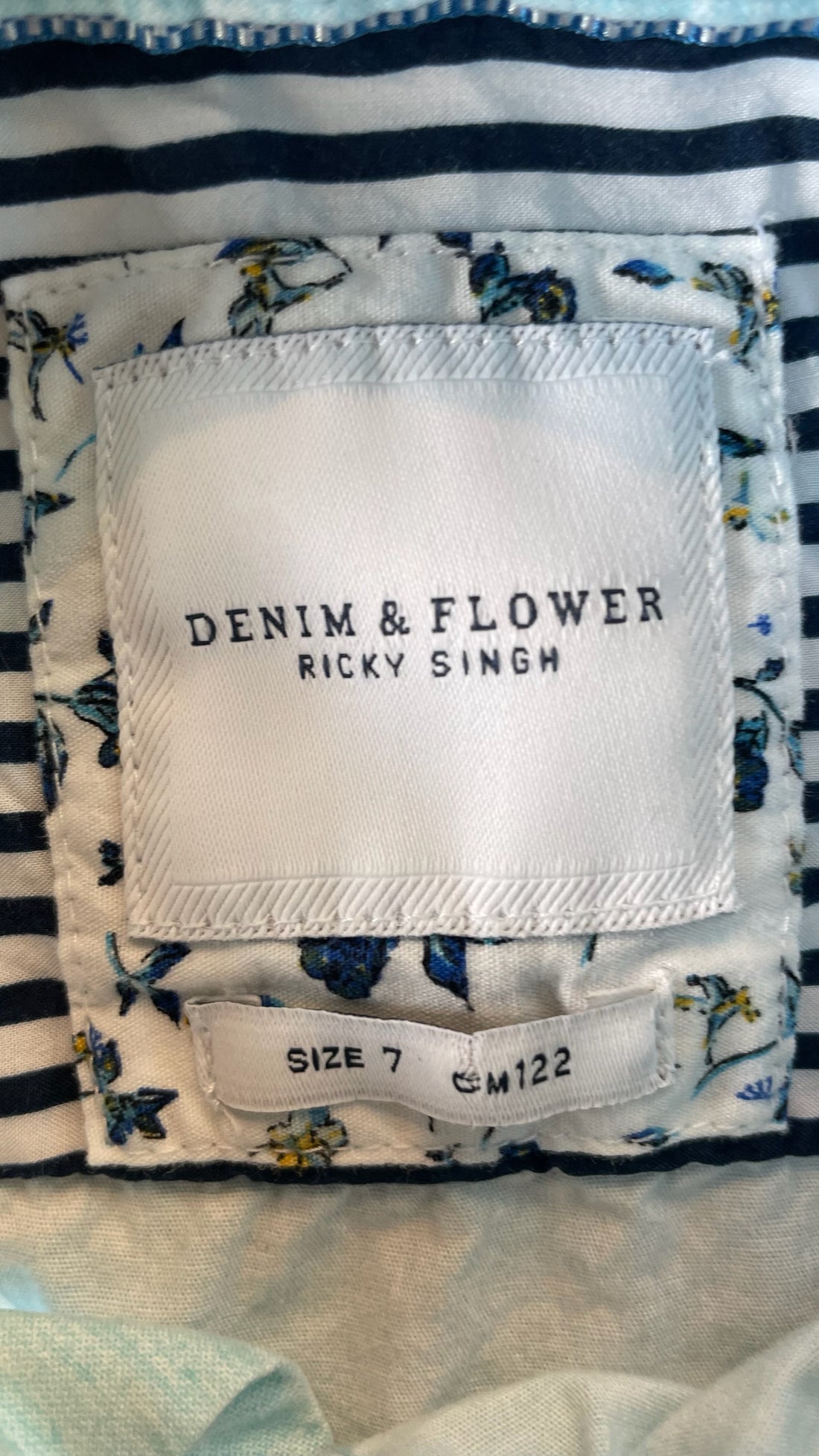 Denim & Flowers Blue Button Down Top