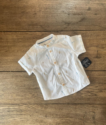 Zara White Bird Button Down