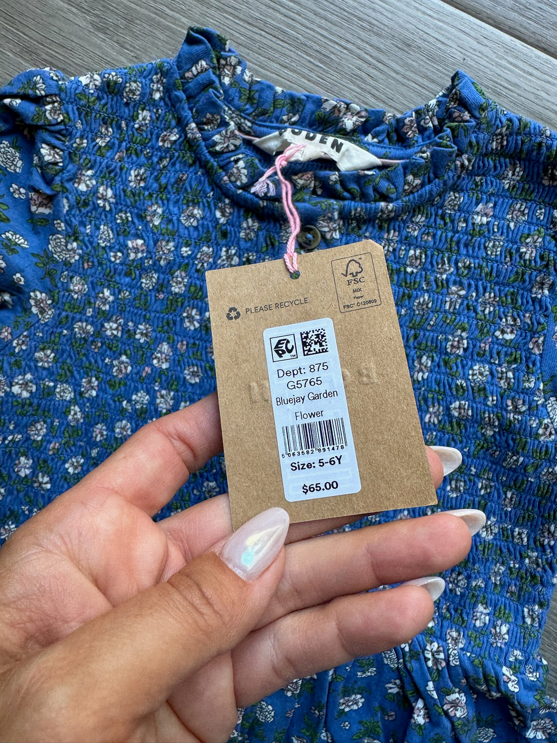 Boden Blue Floral Dress - NEW