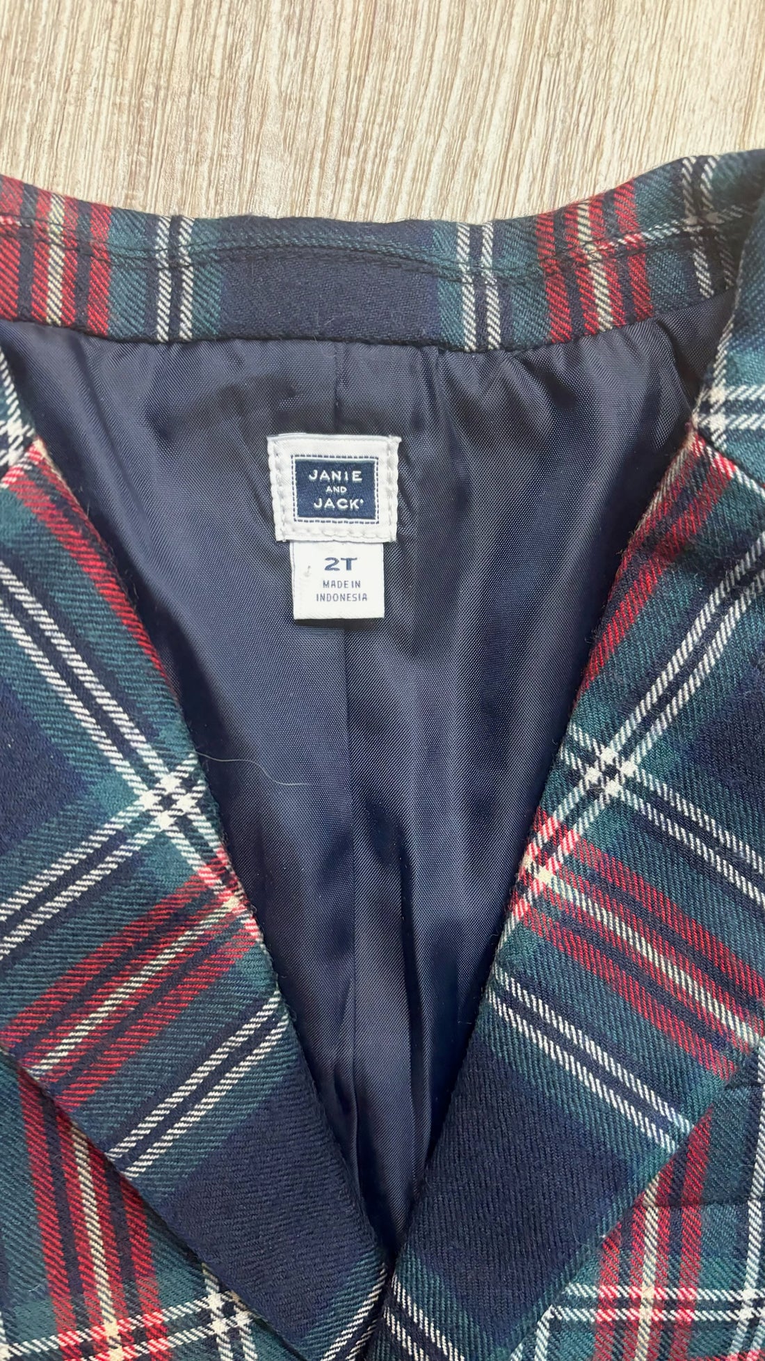 Janie & Jack Navy Plaid Blazer