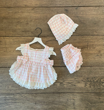Tahari Pink Checkered Set