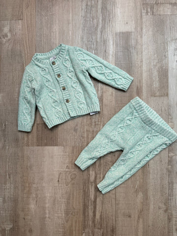 Janie & Jack Green Knit Set