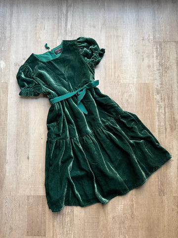 CrewCuts Green Velour Dress