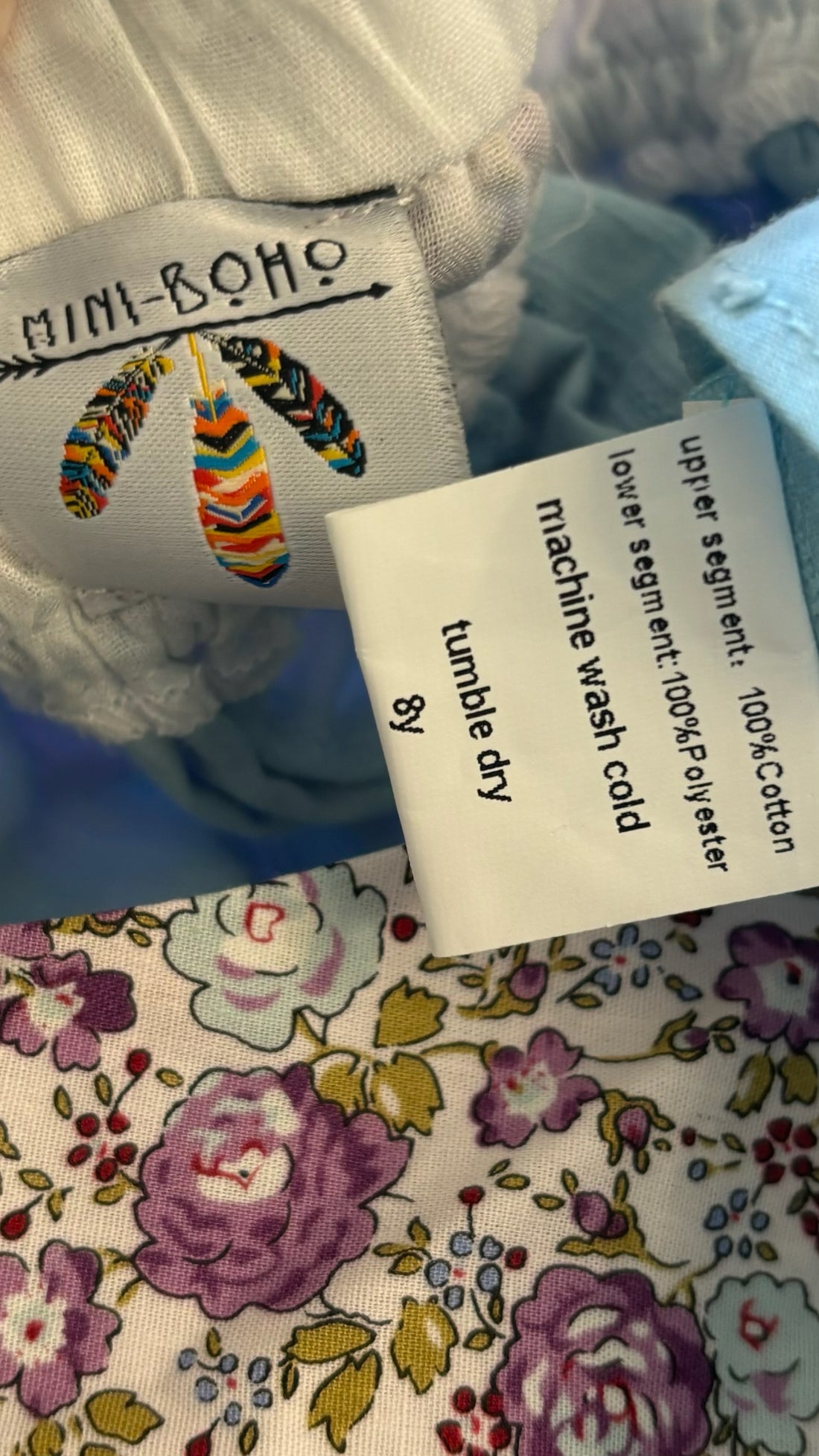 Mini Boho Purple / Blue Floral Dress