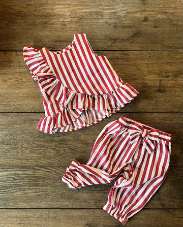 Habitual Burgundy Stripe Set