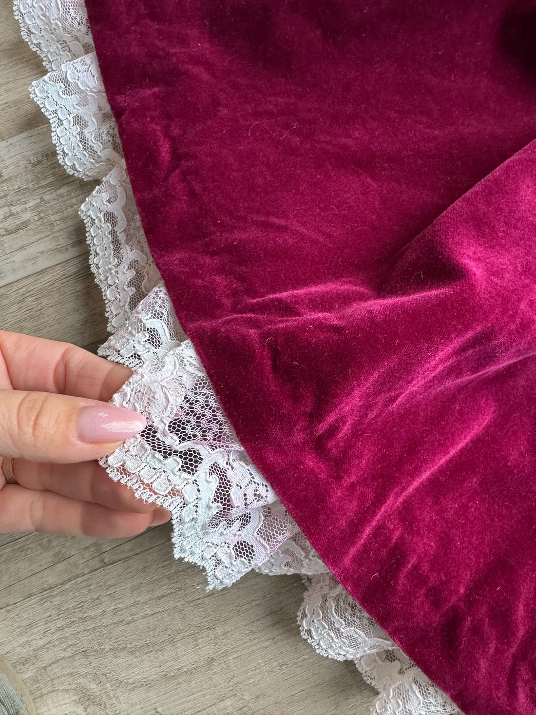 Vintage Burgundy Velour Dress - AS IS