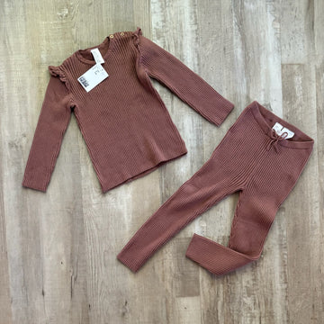 H&M Brown Ribbed Set - NEW