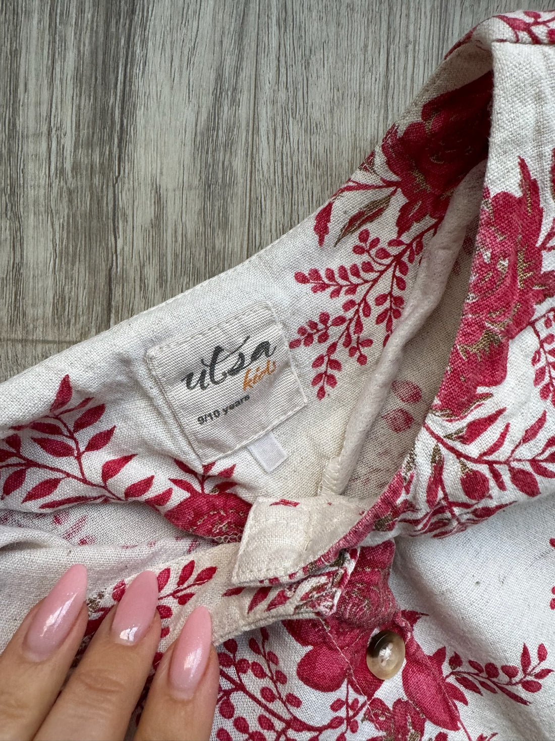 Utsa Kids Red Floral Dress