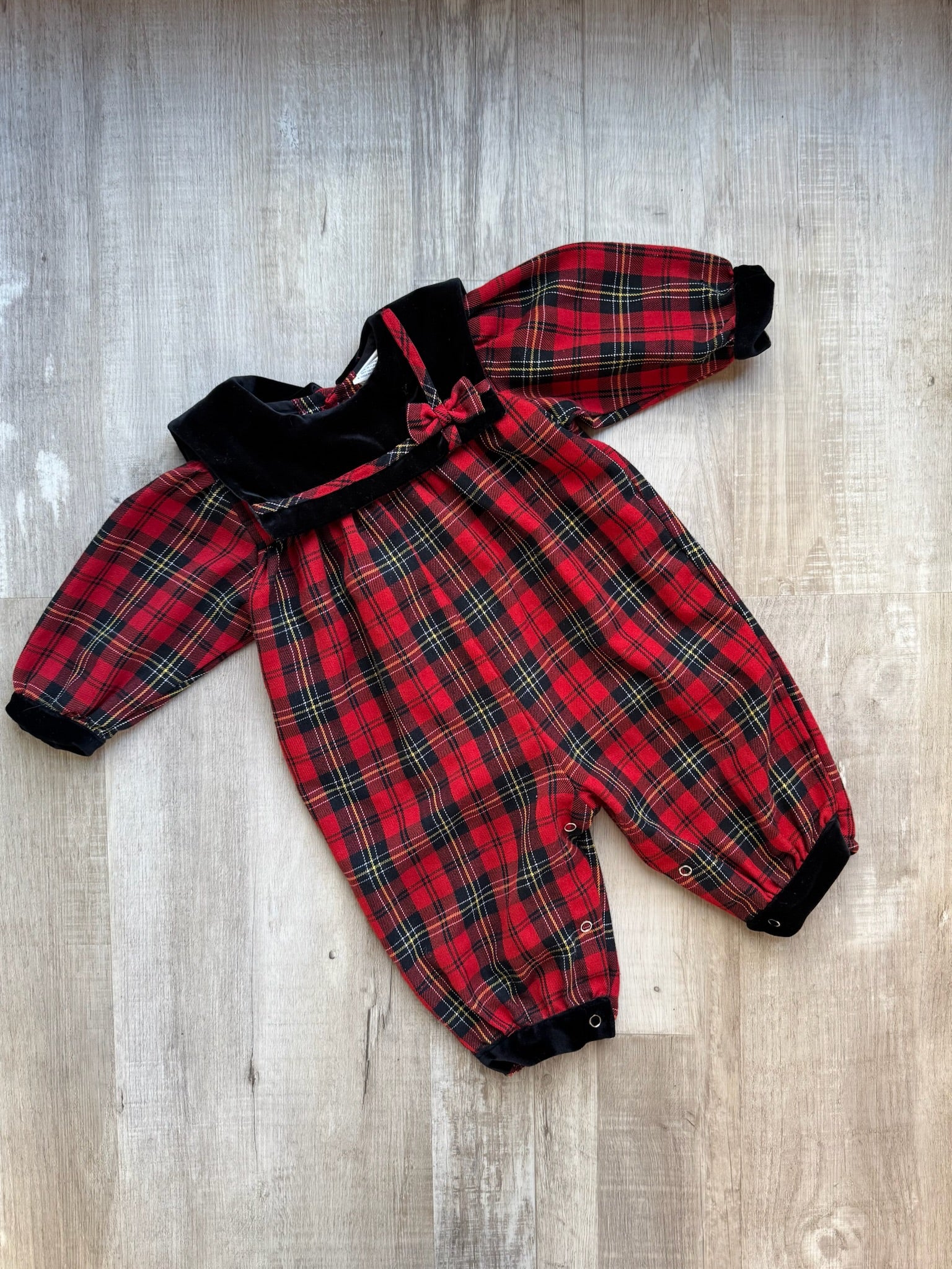 Vintage Red Plaid Romper