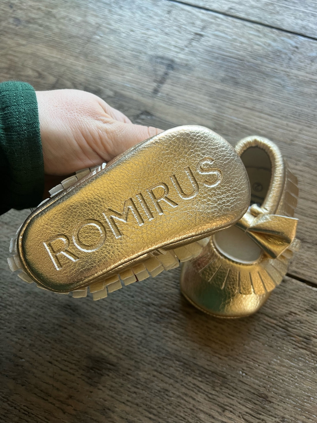 Romirus Gold Moccasins