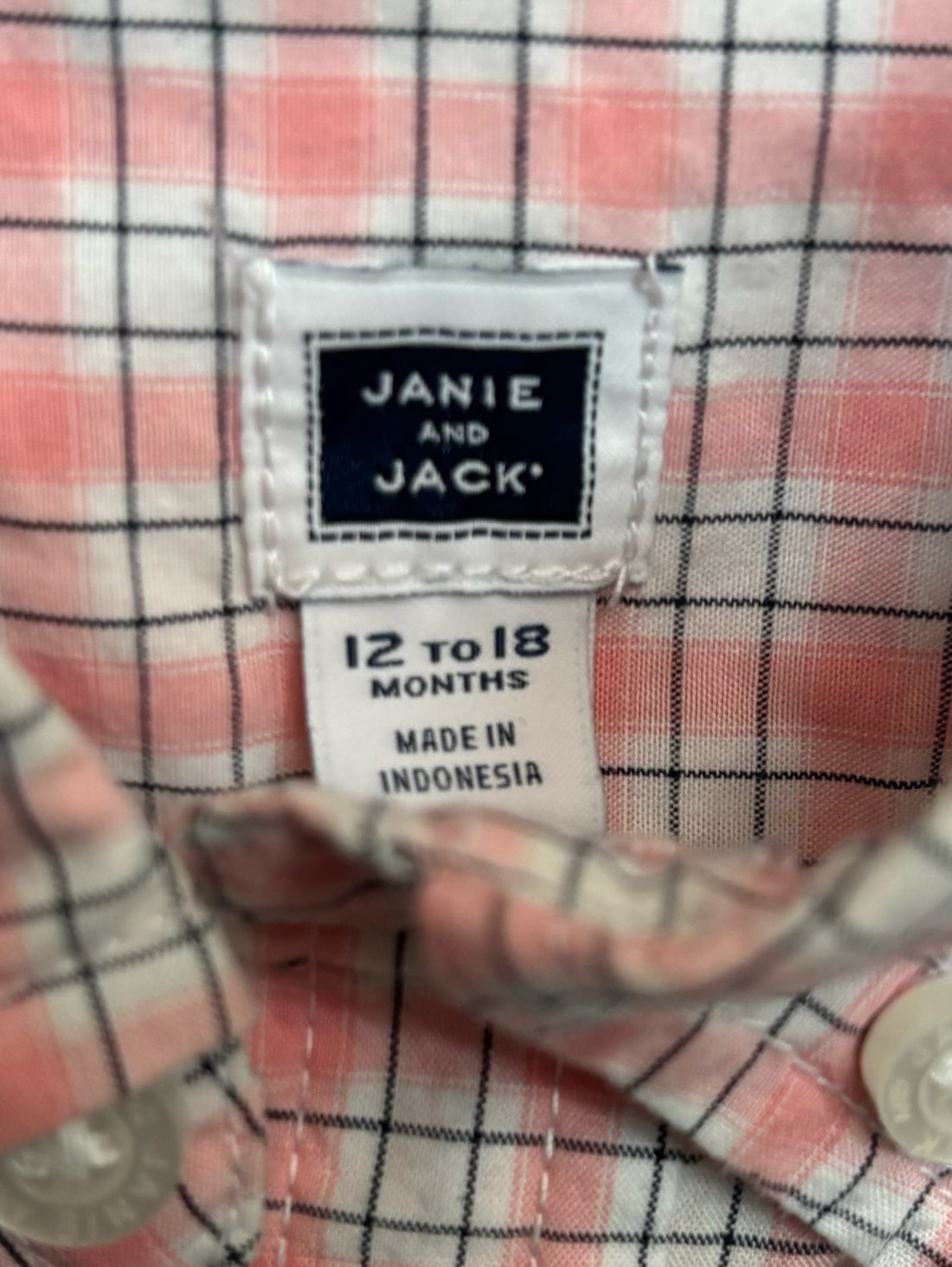 Janie & Jack Pink Plaid Button Down