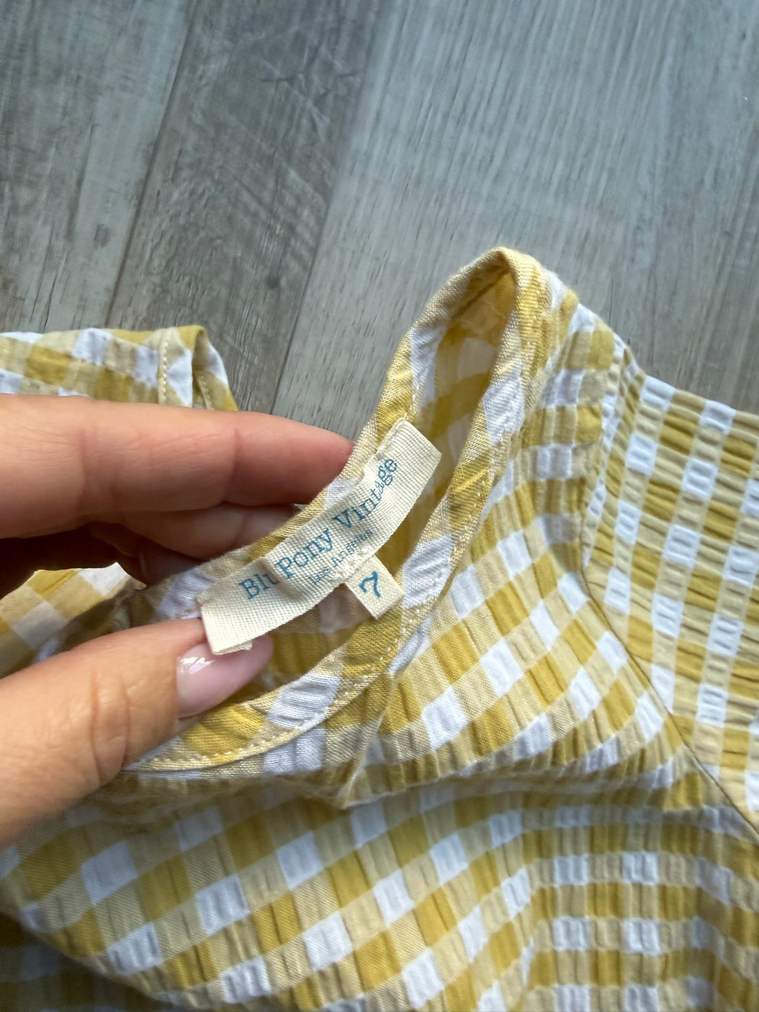 Blu Pony Vintage Yellow Checkered Top