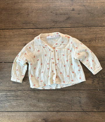 Zara Floral Button Down Top