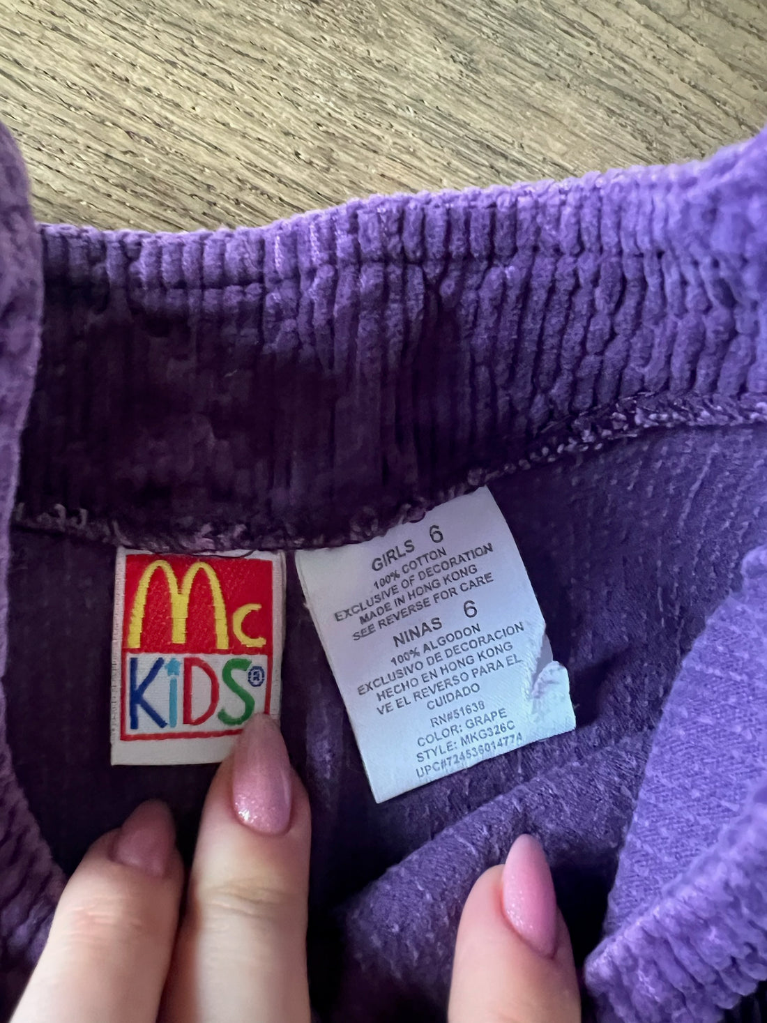 Mc Kids Vintage Purple Cord Dress