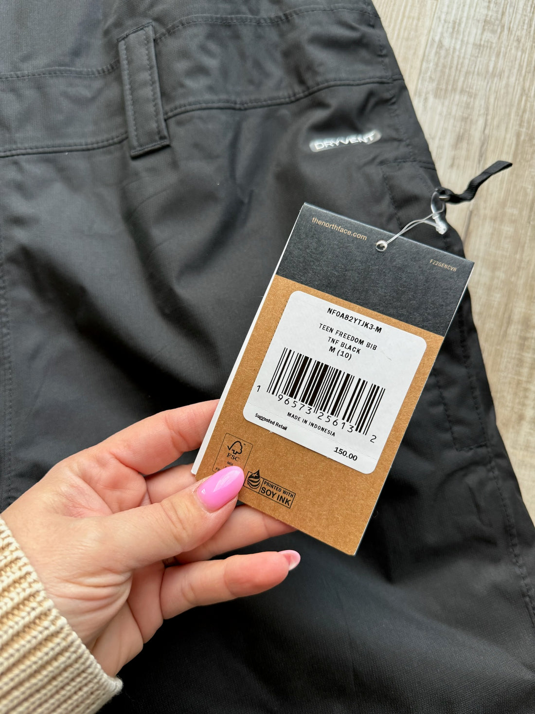 North Face Black Snow Bibs - NEW