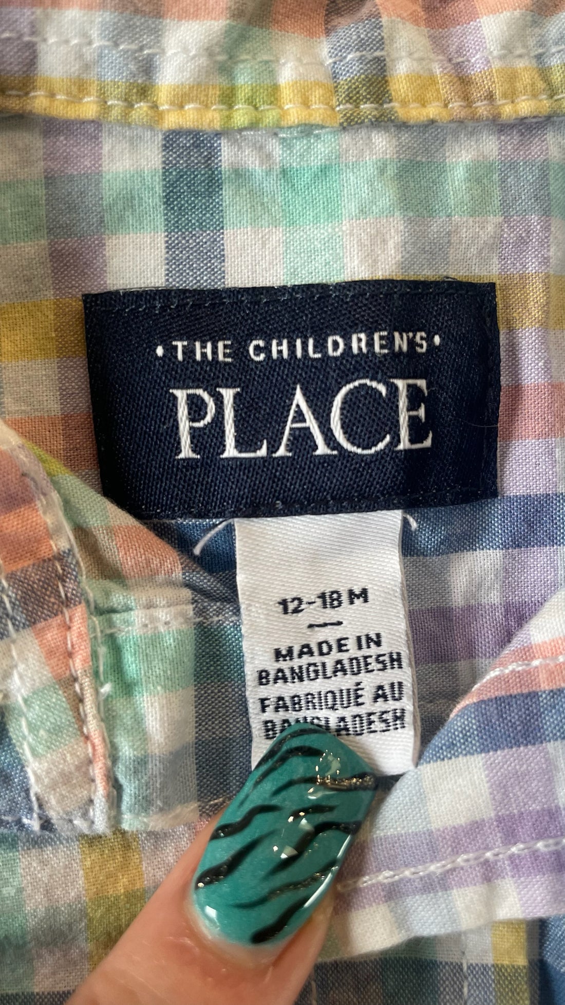 Children’s Place Pastel Plaid Button Down