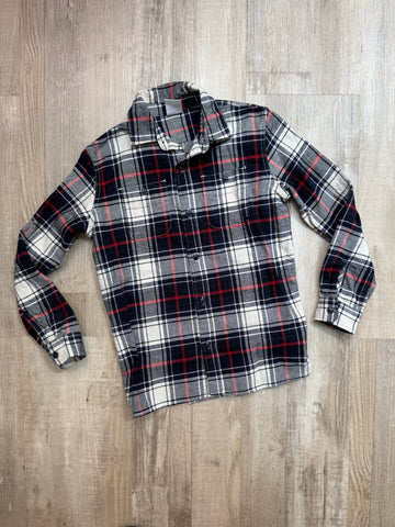 Gap Grey/Blue Plaid Button Down