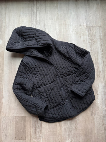 Zara Quilted Black Coat
