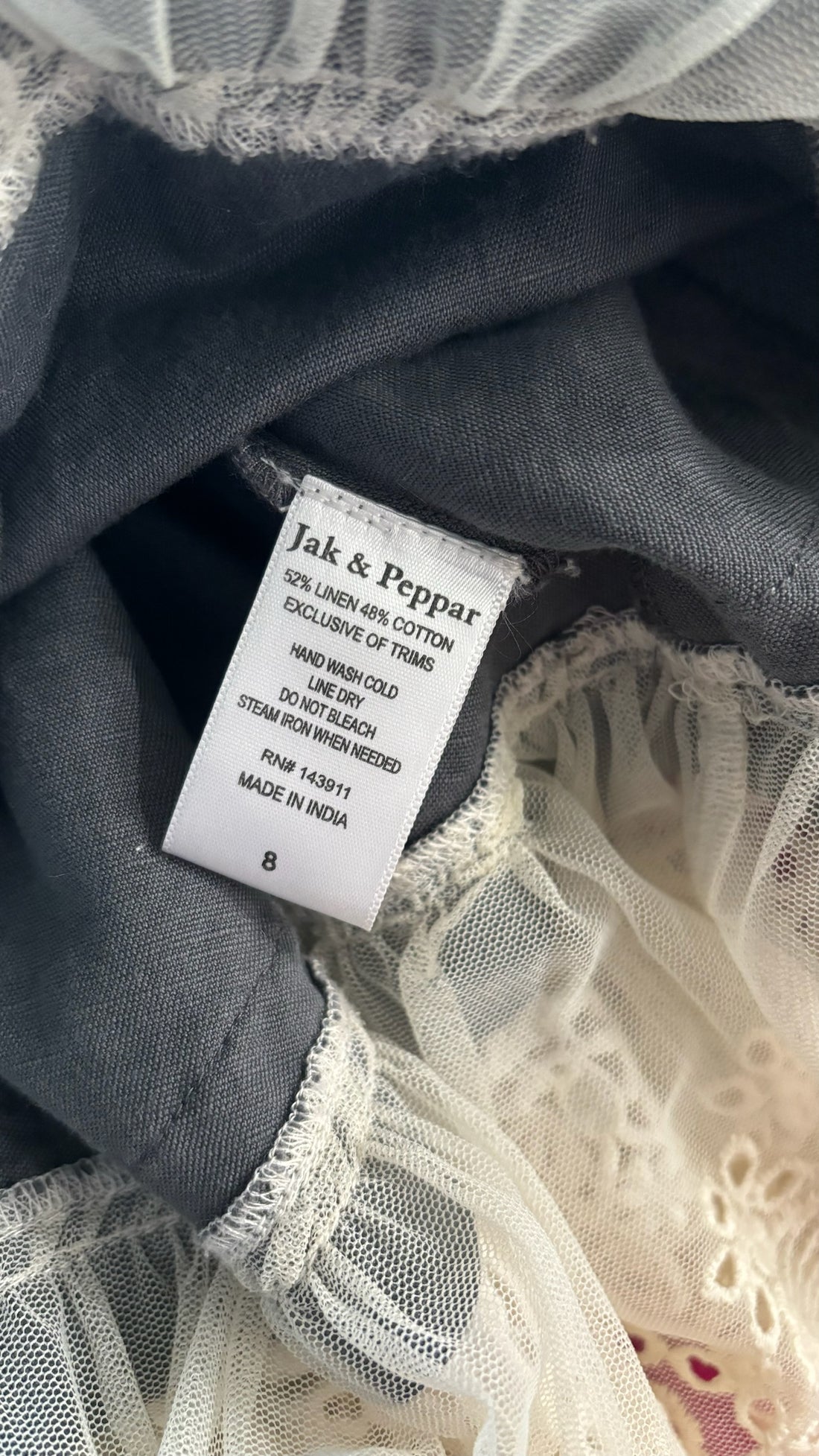 Jak & Pepper Grey Lace Top