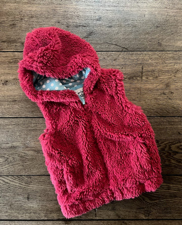 Mini Boden Rasberry Fur Vest
