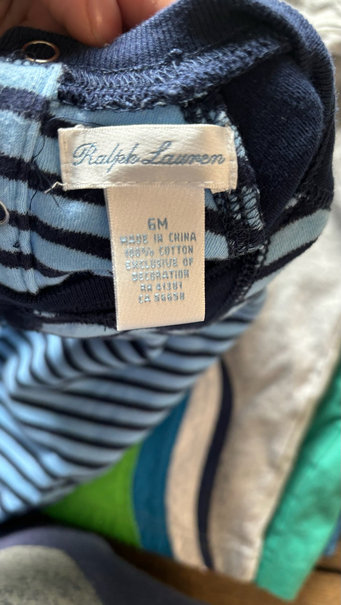Ralph Lauren Blue Striped Romper