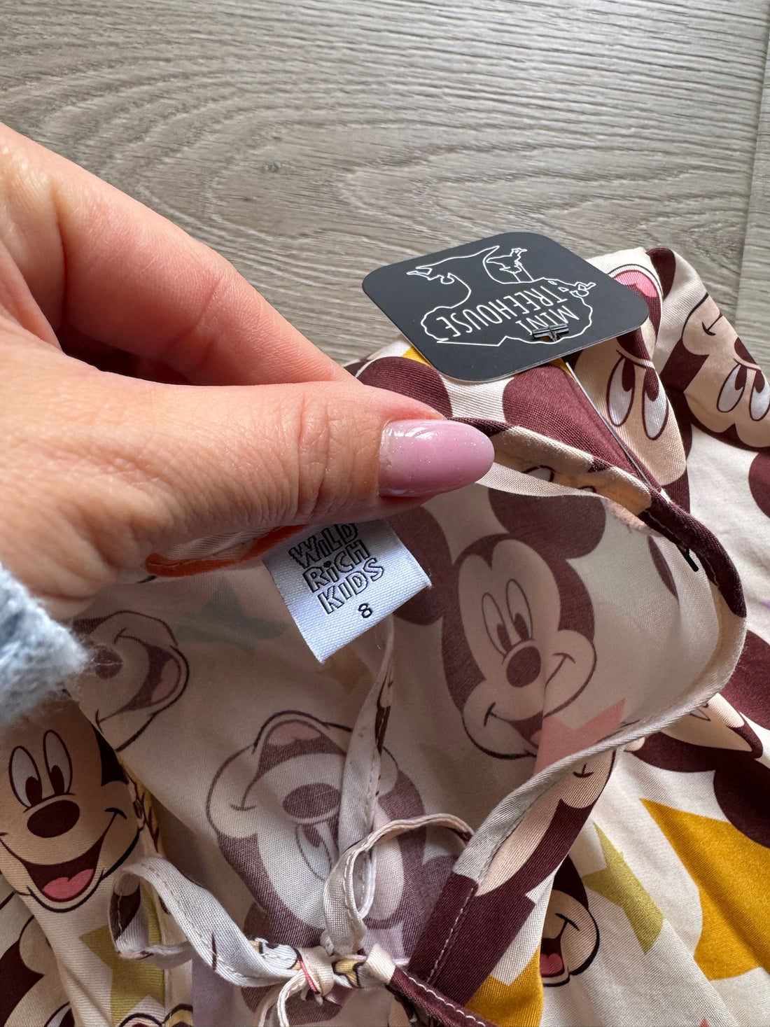 Wild Rich Kids Cream Mickey Mouse Dress