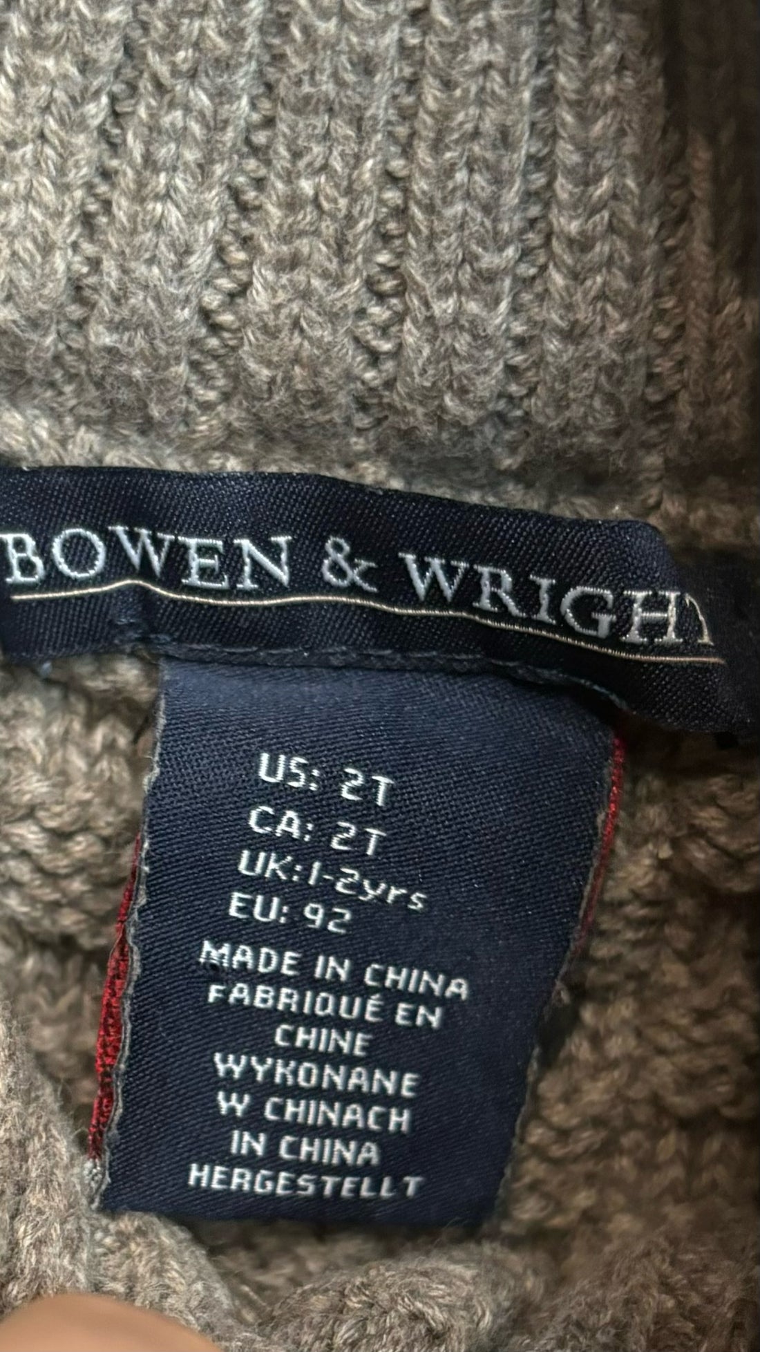 Brown & Wright Grey Cable Knit Sweater
