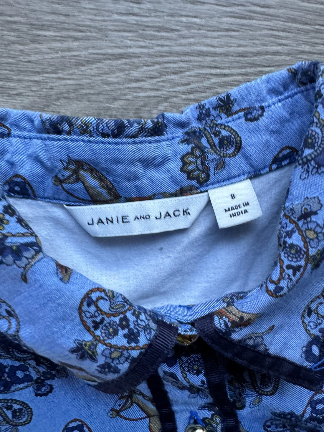 Janie & Jack Blue Equestrian Dress