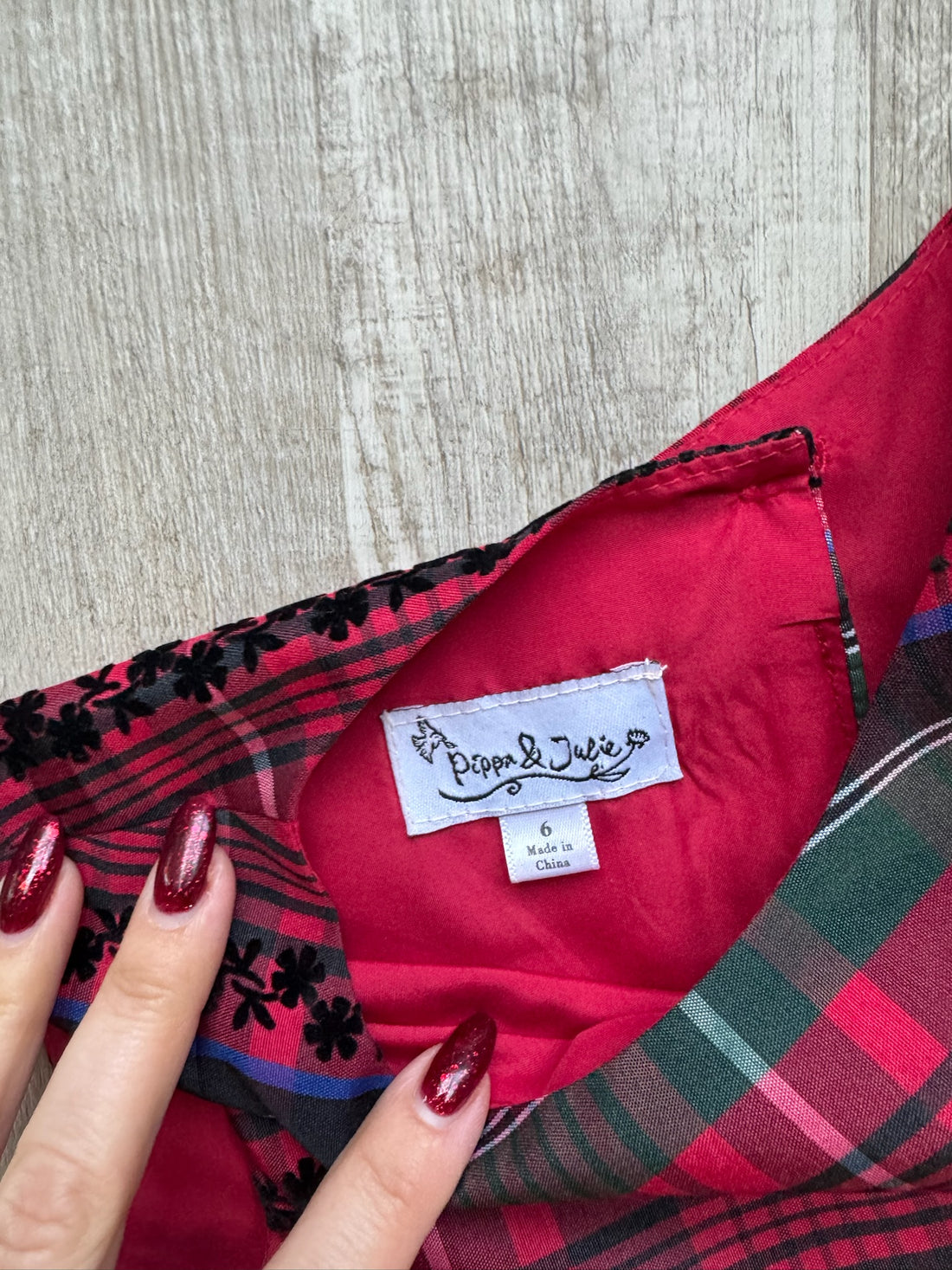 Pippa & Julia Red Plaid Dress