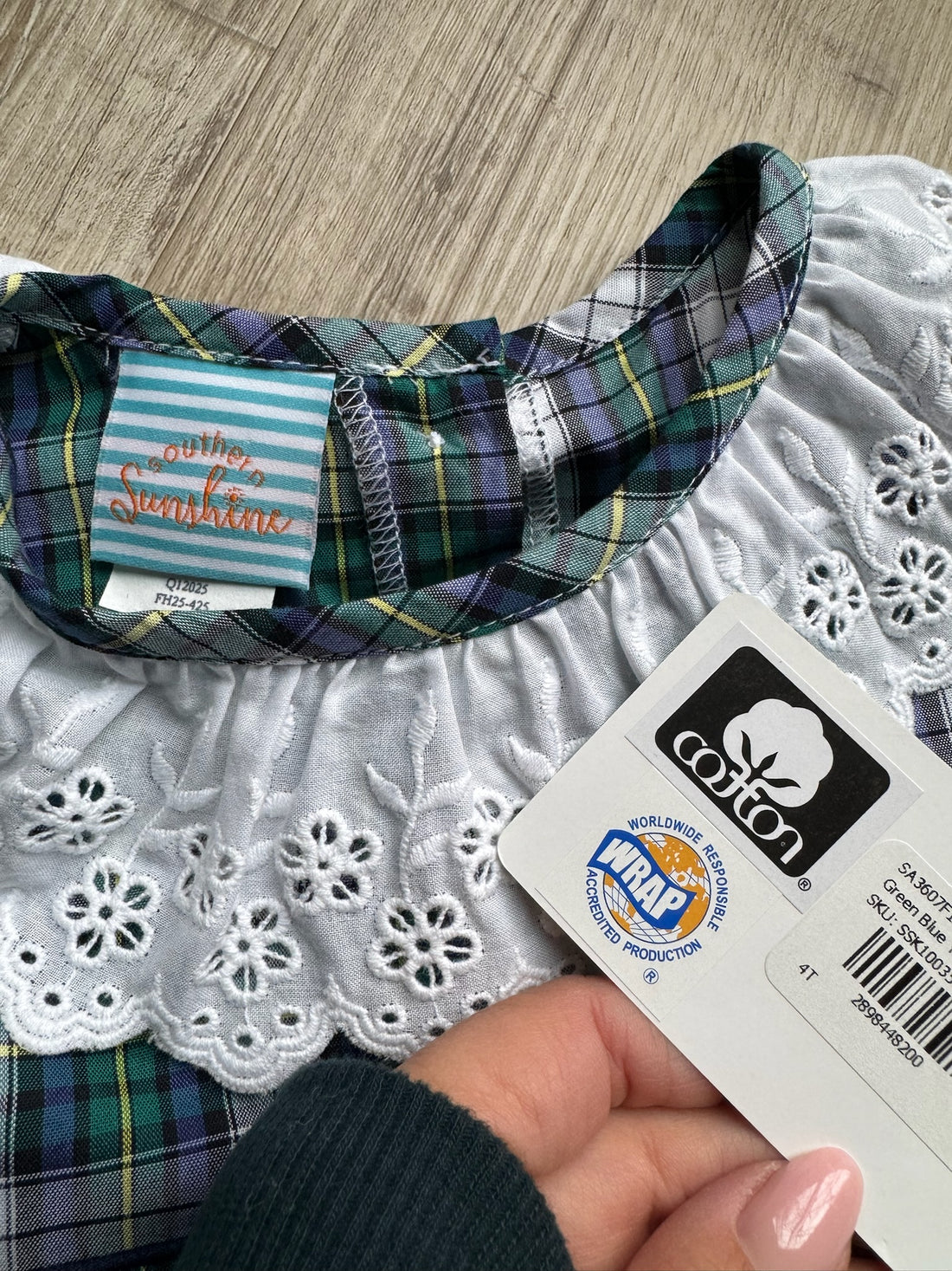 Southern Sunshine Kids Plaid Dress - NEW