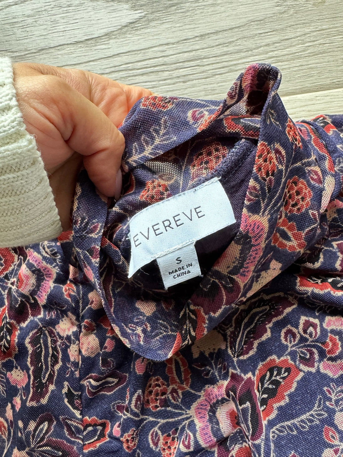 Evereve Navy Floral Top