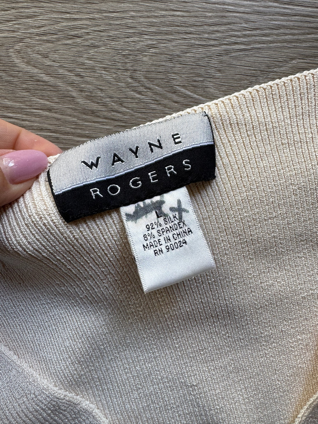 Vintage Wayne Rogers Cream Silk Dress - W