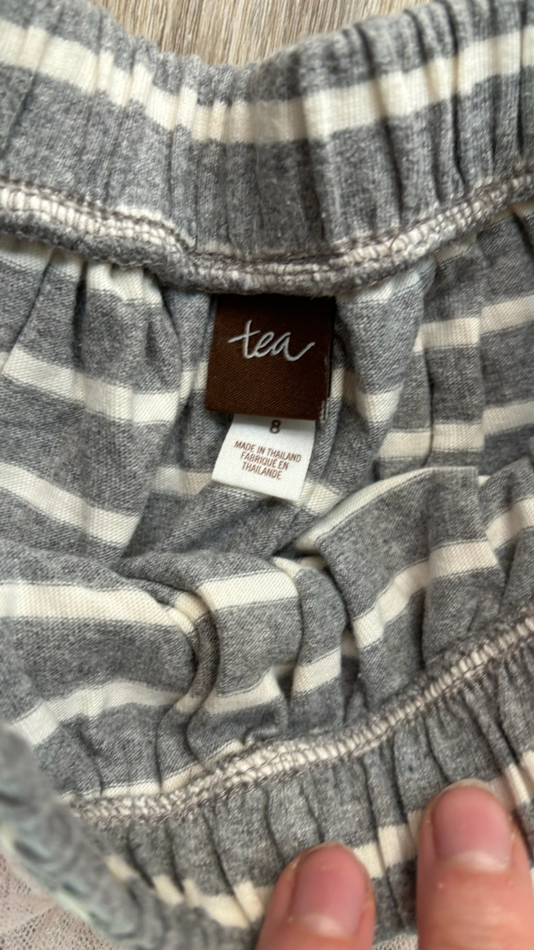 Tea Pink Tulle Grey Stripe Skirt
