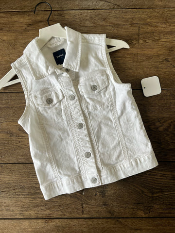 Gap White Denim Vest