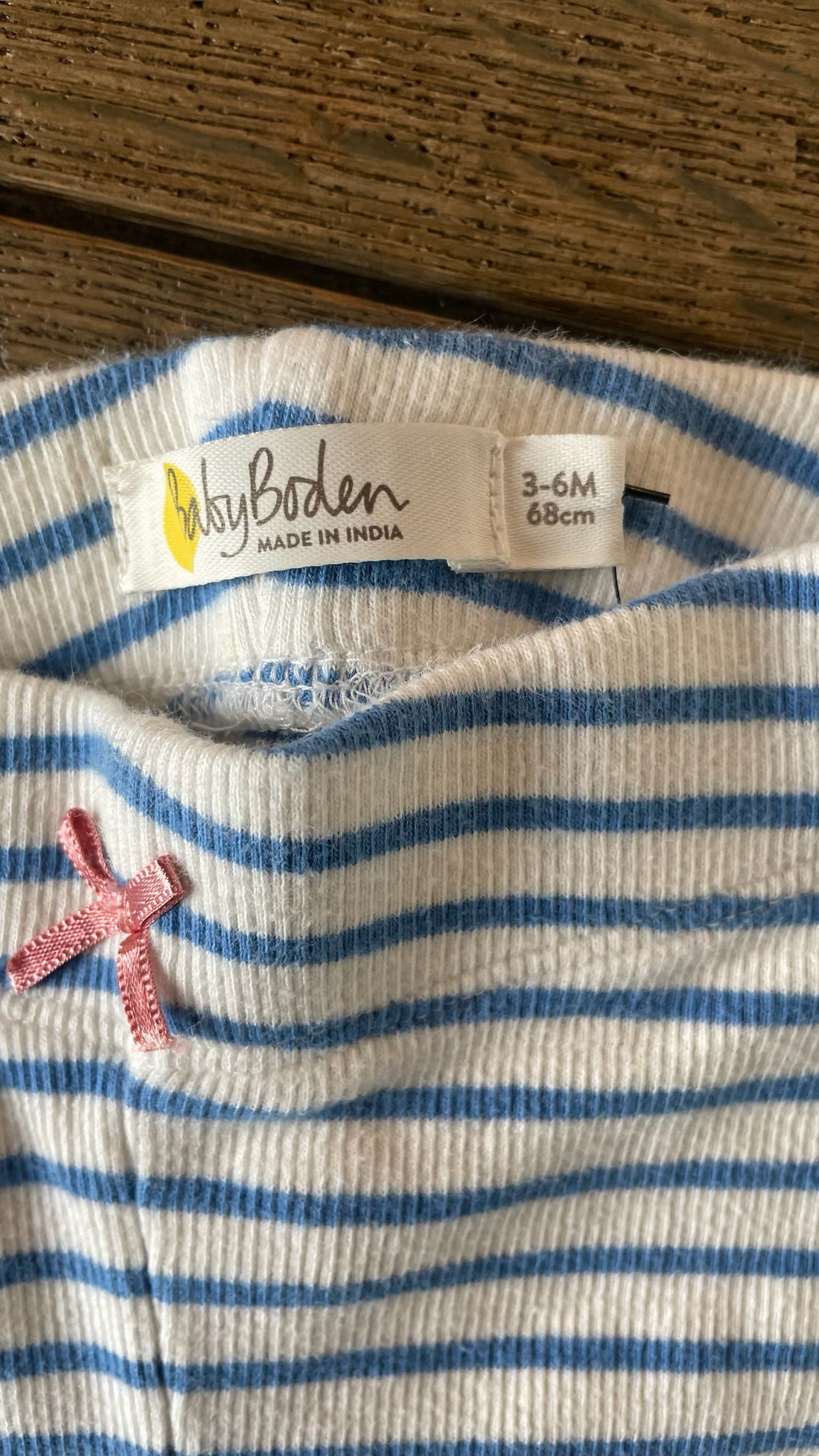 Baby Boden Blue Striped Leggings